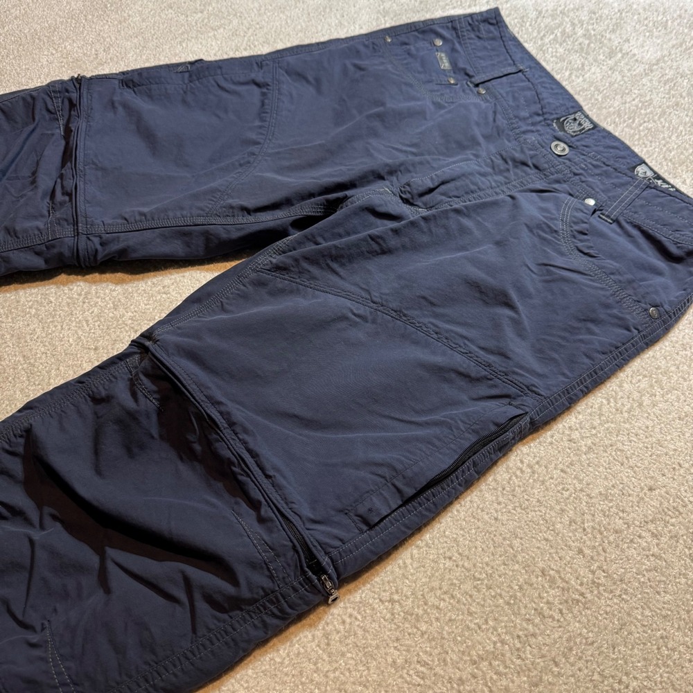 Kuhl Liberator Convertible Pants Men 32x30 Navy Stealth Zip Off Hiking Cargo